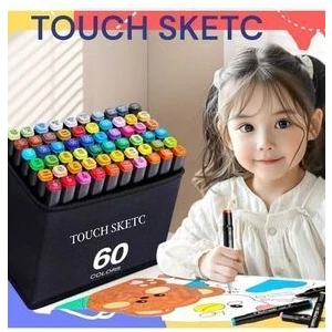 Touch Sketc 60 lı 'Çift Taraflı Marker Kalem Seti Çanta Siyah Model