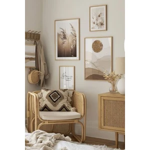 4 Parça Ahşap Çerçeve Görünümlü Mdf Tablo Seti