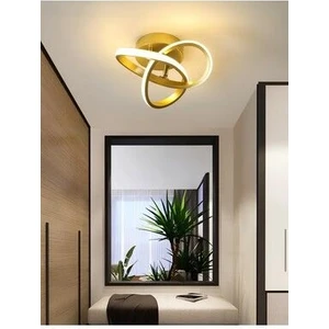 Modern Tavana Sıfır LED Avize Boomerang Ledli Avize Eskitme Gold