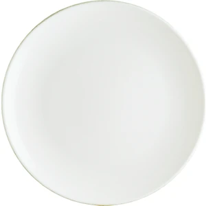 Retro Gourmet 12 Adet 25 cm Yeşil Kenar Çizgili Porselen Düz Tabak