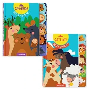 Neler Oluyor Serisi 0-2 Yaş Eğitici Ciltli Kitaplar - Çiftlikte ve Ormanda 2 Kitap