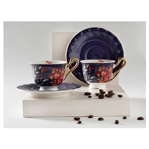 English Home Miranda New Bone China 4 Parça 2 Kişilik Kahve Fincan Takımı 90 ml Açık Sarı