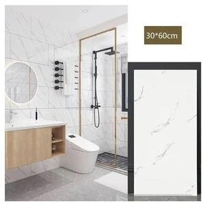 30X60 cm Beyaz Mermer Desenli Kendinden Yapışkanlı Seramik Köpük Banyo Wc Kaplama Pvc Duvar Paneli