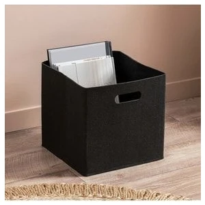 Siyah Çok Amaçlı Keçe Organizer Dolap Içi Düzenleyici Tekli Sepet // 30X30 cm