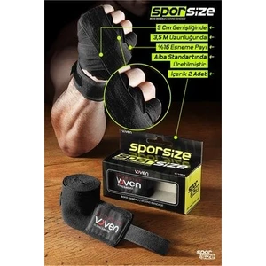 Voven Boxing Muay Thai Bandage Boks Bandajı Muay Thai Bandajı El Sargısı 3,5 Metre Siyah