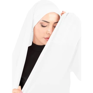 Boneli Çapraz Şifon Şal - St 392 Beyaz