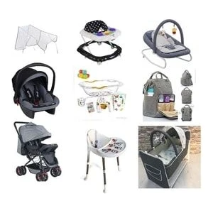 Lets Go Baby 13 Parça Bebek Çeyiz Seti Mama Sandalyesi Beşik Çift Yön Bebek Arabası Küvet Takımı