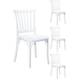 4 Adet Violet Beyaz Sandalye / Balkon-Bahçe-Mutfak