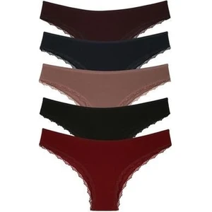Bordo Kadın Külot 5'li Paket Brazillian