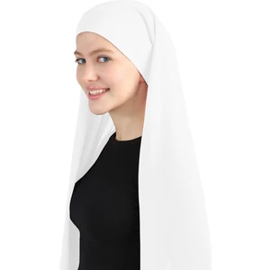 Boneli Düz Şifon Şal - St 393 Beyaz
