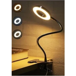 Mandallı Akrobatik LED Çalışma Okuma Işığı Flex Ayarlanabilir Işık 3 Renk Işık Masa Lambası Gece Lambası