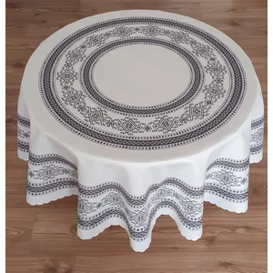Antik Desen Baskılı Yuvarlak 150 Cm Masa Örtüsü