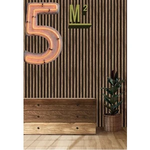 2689 Lambri Panel Ahşap Duvar Çıtası Desenli Vinil Duvar Kağıdı 5,30 M²
