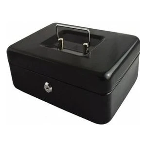 Staxx Power Staxx  Anahtarlı Anahtarlı Çelik Kasa Büyük Boy Bozuk Para Kasası Nakit Kutusu Cash Box 9X18X25 cm