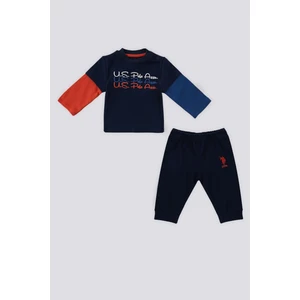 U.S. Polo Assn. Lacivert Garnili Kol Detay Bebek 2'li Takım