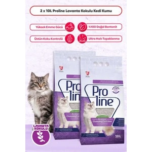 Pro Line Bentonit Kedi Kumu 2 x 10 Lt Lavanta Kokusu
