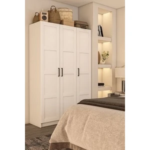 MNT-311-BEYAZ -Üç Kapaklı Gardırop