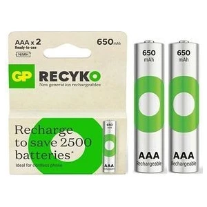 Ata Elektronik GP Telsiz Telefon Için 650  Mah Miliamper Şarj Edilebilir Şarzlı Ince Pil 1 Kart 2 Adet