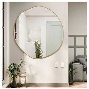 Ant Home Arya Ayna Asimetrik Ayna, Dekoratif Ayna, Duvar Aynası Banyo Aynası Holl Aynası 70CM