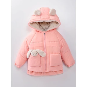 Midimod Gold 2-7 Yaş Arası Pelüş Tavşanlı Polar Kalın Kız Çocuk Kaban
