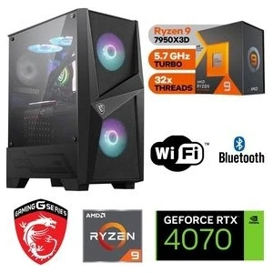DDR5 GAMİNG PC / 12 GB RTX4070 / RYZEN 9 7950X3D (RYZEN 9 7.NESİL) / 32 GB DDR5 6000 MHZ RAM / 1 TB M.2 SSD / SIVI SOĞUTMALI / WİN11 PRO