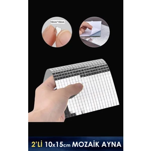 Mozaik Ayna 10X10MM Kendinden Yapışkanlı  10X15CM Levha 2'li