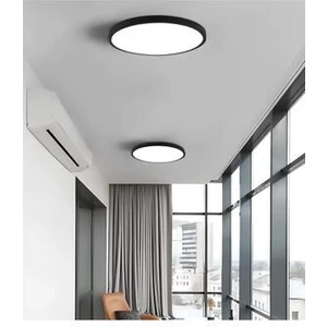 Vies Teknoloji Mat Siyah LED Panel Avize Tavana Sıfır 3200K Sarı Işık