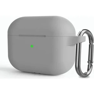 Apple Airpods 4 Uyumlu Kılıf Mat Kancalı Silikon SF13 Gri