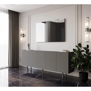 Capella Gri Mdf 5 Kapaklı Raflı 180 Lik Konsol