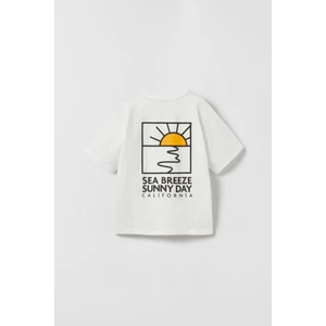 The Champ Clothing  Sea Breeze Sunny Day California Yazılı Güneş Tasarım Baskılı Beyaz Çocuk T-Shirt