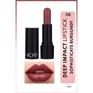 Deep Impact Lipstick Kremsi Dokulu Yarı Parlak Ruj 08 Sophisticate Burgundy - Kırmızı