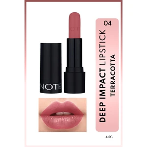 Note Cosmetics Deep Impact Lipstick Kremsi Dokulu Yarı Parlak Ruj 04 Terracotta - Kırmızı