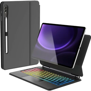 Samsung Galaxy Tab S10+ 12.4" Uyumlu Magic Keyboard Touchpad Rgb Işıklı Klavyeli Kılıf