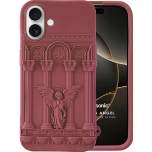 Apple iPhone 16 Kılıf Praying Angel Bordo