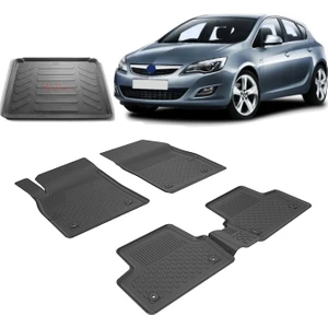 Opel Asta J Sedan 2009-2019 4.5D Sahler Paspas ve Rizline 3D Bagaj Havuzu Siyah
