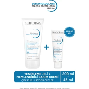 Atoderm Çok Kuru Atopi Eğilimli Cilt Onarıcı Temizleme Jeli ve Seyahat Boy Nemlendirici & Onarıcı Krem