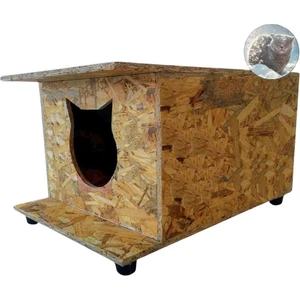 Kedi Evi Dış Ortam Uygun Ahşap Osb 47 x 36 x 25 cm - CAT42