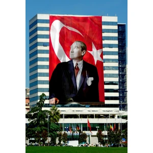 Bilsan Bayrak Atatürk Posteri 400X600 cm 1. Kalite Raşel Kumaş