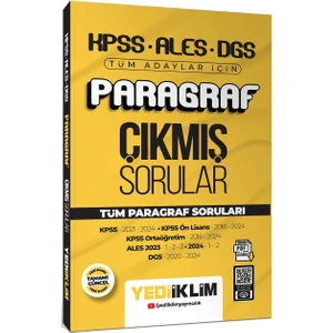 Yediiklim Yayınları 2025 Kpss Ales Dgs Tüm Adaylar İçin Paragraf Tamamı Pdf Çözümlü Çıkmış Sorular