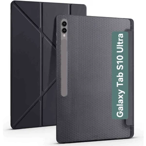 Samsung Galaxy Tab S10 Ultra X920 Case Standlı Üçgen Kalem Bölmeli Akıllı Kılıfı