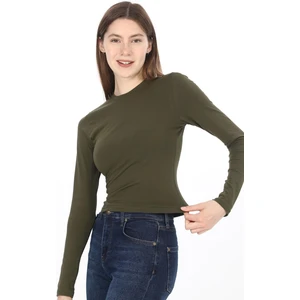 Penye Bizden Likralı Pamuk Tişört-Haki