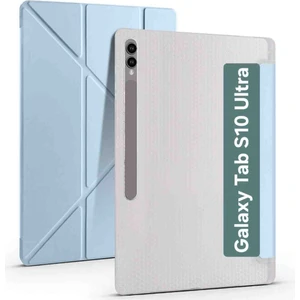 Samsung Galaxy Tab S10 Ultra X920 Case Standlı Üçgen Kalem Bölmeli Akıllı Kılıfı