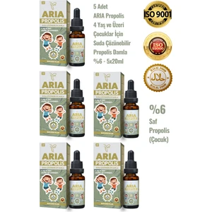 5 Adet 4 Yaş ve Üzeri Çocuklar İçin Suda Çözünebilir Propolis Damla %6 - 5x20ml