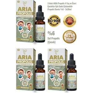 3 Adet 4 Yaş ve Üzeri Çocuklar İçin Suda Çözünebilir Propolis Damla %6 - 3x20ml