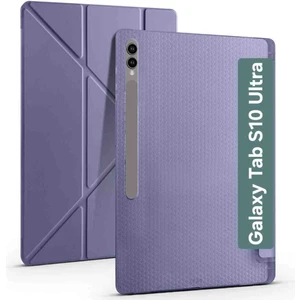Samsung Galaxy Tab S10 Ultra X920 Case Standlı Üçgen Kalem Bölmeli Akıllı Kılıfı