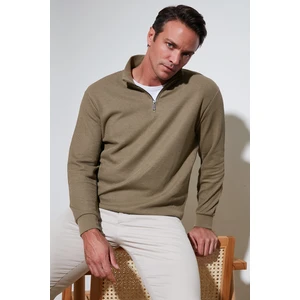 Pamuklu Regular Fit Yarım Fermuarlı Dik Yaka Sweat Erkek Sweat 5905716