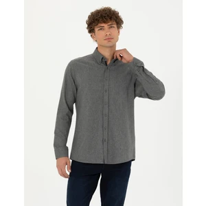 Pierre Cardin Erkek Gri Regular Fit Uzun Kollu Gömlek 50275625-VR024