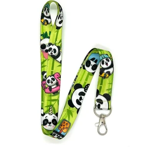 Sevimli Panda Temalı Boyun İpi Kart Askısı