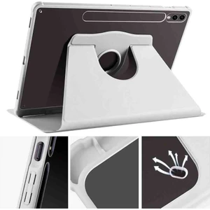 Samsung Galaxy Tab S10+PLUS SMX820 Case  Kalem Bölmeli 360 Dönebilen Kapak