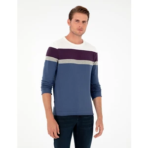 Pierre Cardin Erkek İndigo Slim Fit Bisiklet Yaka Triko Kazak 50296449-VR028